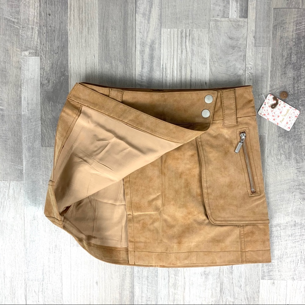 Free People Carson Utility Faux Leather Wrap Skirt - Picture 7 of 13